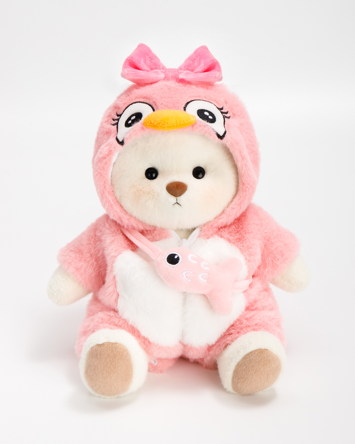 Getahug Pink Penguin Teddy Bear | Handmade Jointed Stuffed Animal Gift