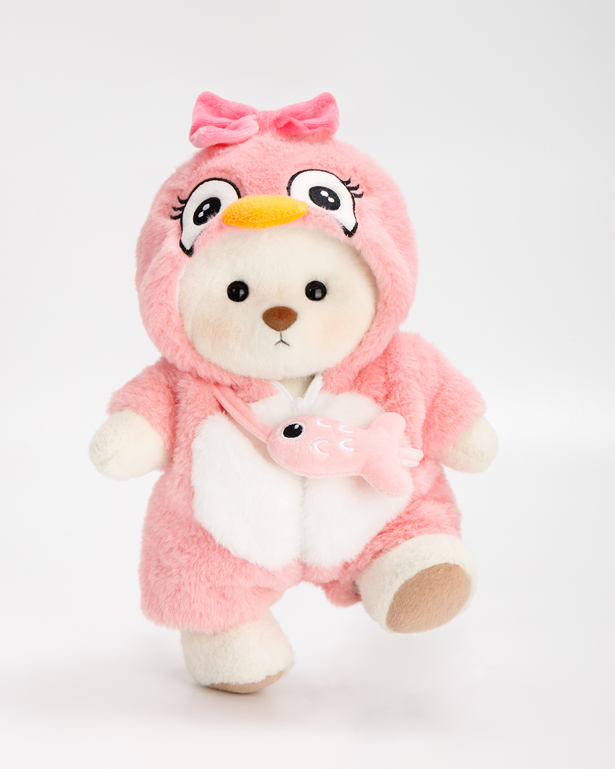 Getahug Pink Penguin Teddy Bear | Handmade Jointed Stuffed Animal Gift
