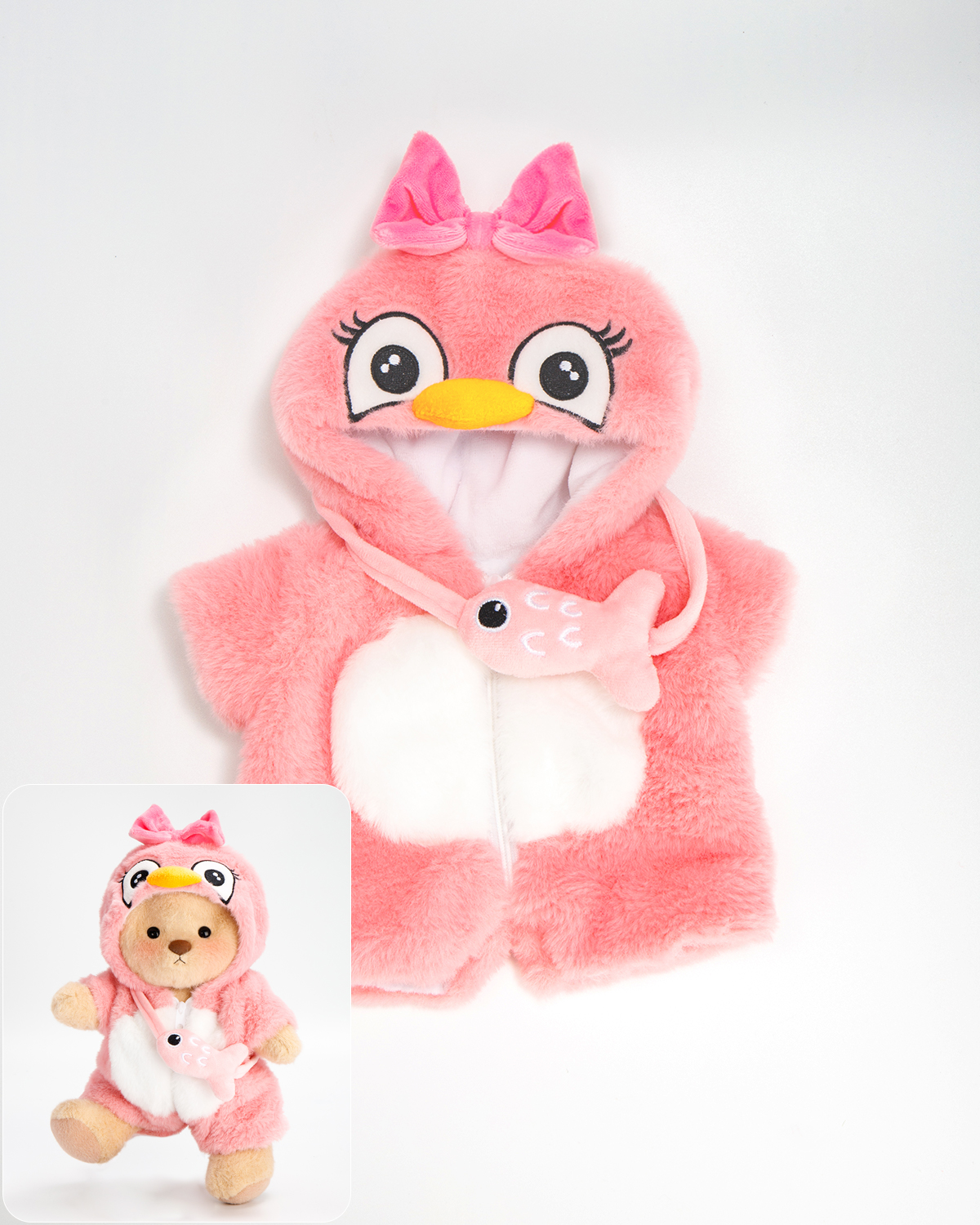 Pink Bow Penguin Set (Outfit Only) | 12 Inches Stuffed Animal Clothes