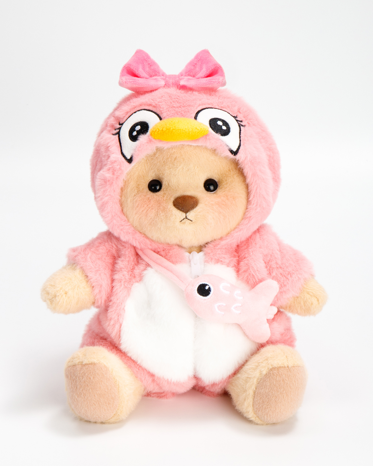 Getahug Pink Penguin Teddy Bear | Handmade Jointed Stuffed Animal Gift