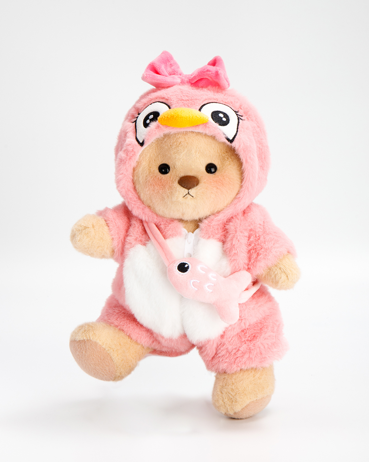 Getahug Pink Penguin Teddy Bear | Handmade Jointed Stuffed Animal Gift