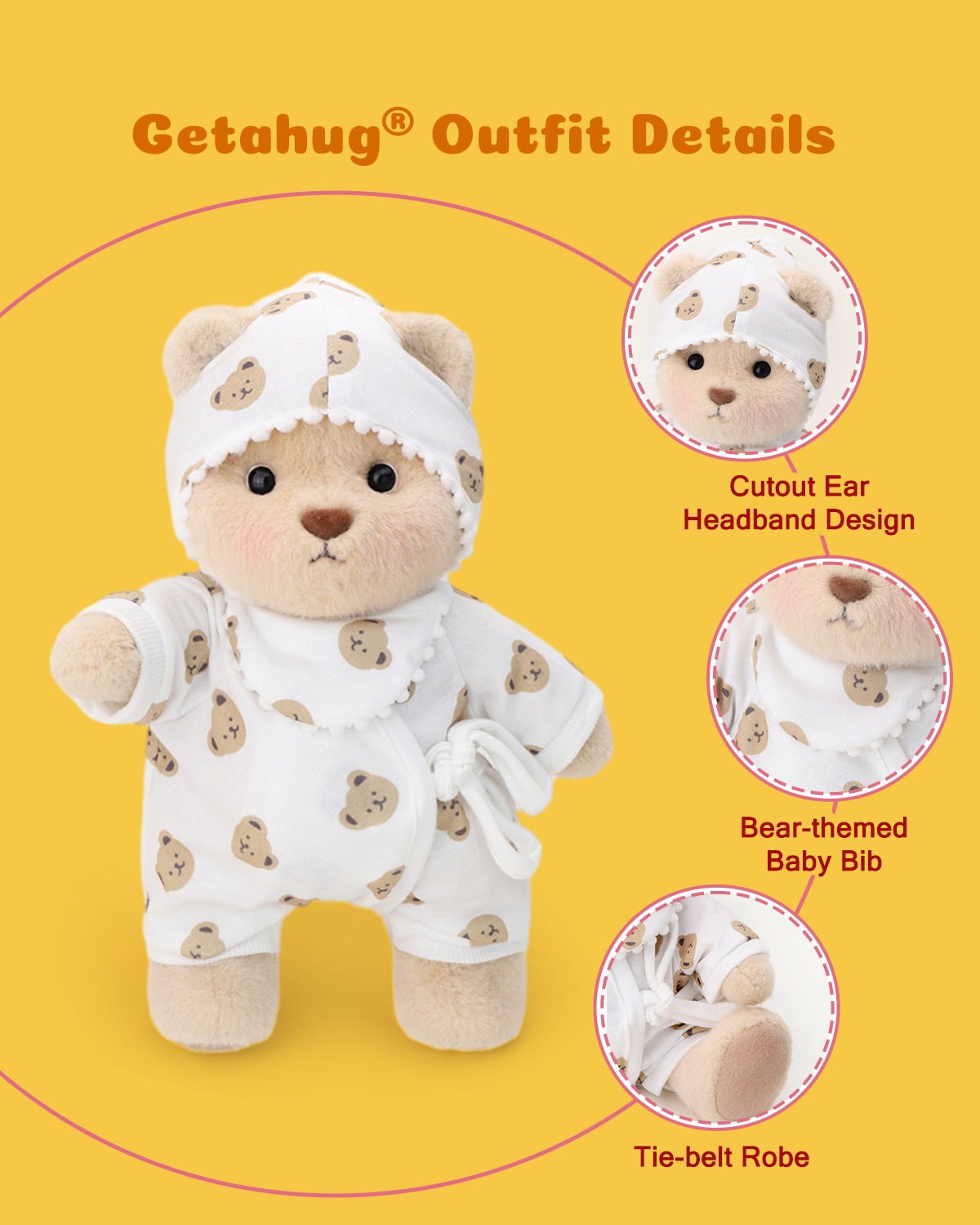 Getahug Teddy Pajamas Bear | Handmade Jointed Teddy Bear Gift