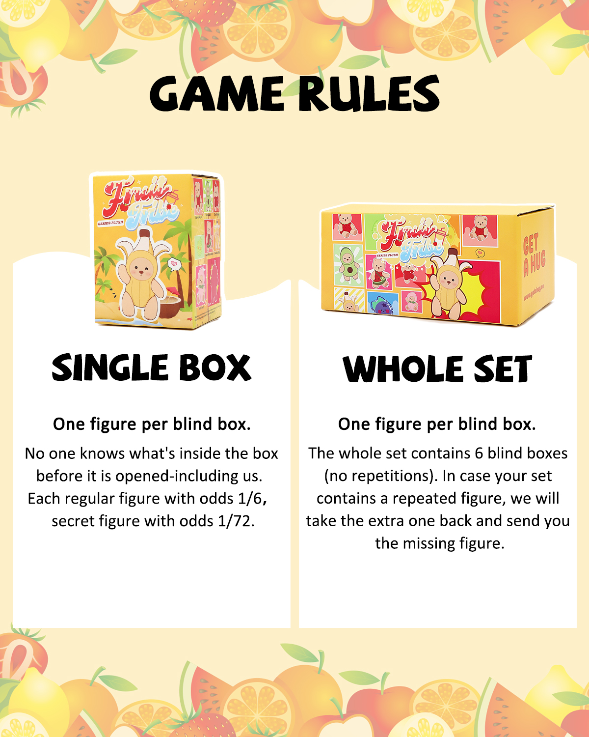 Getahug Fruit Tribe Series Mini Bear Blind Box | 5.9 Inches Plush Bag Charm Keychains Gift