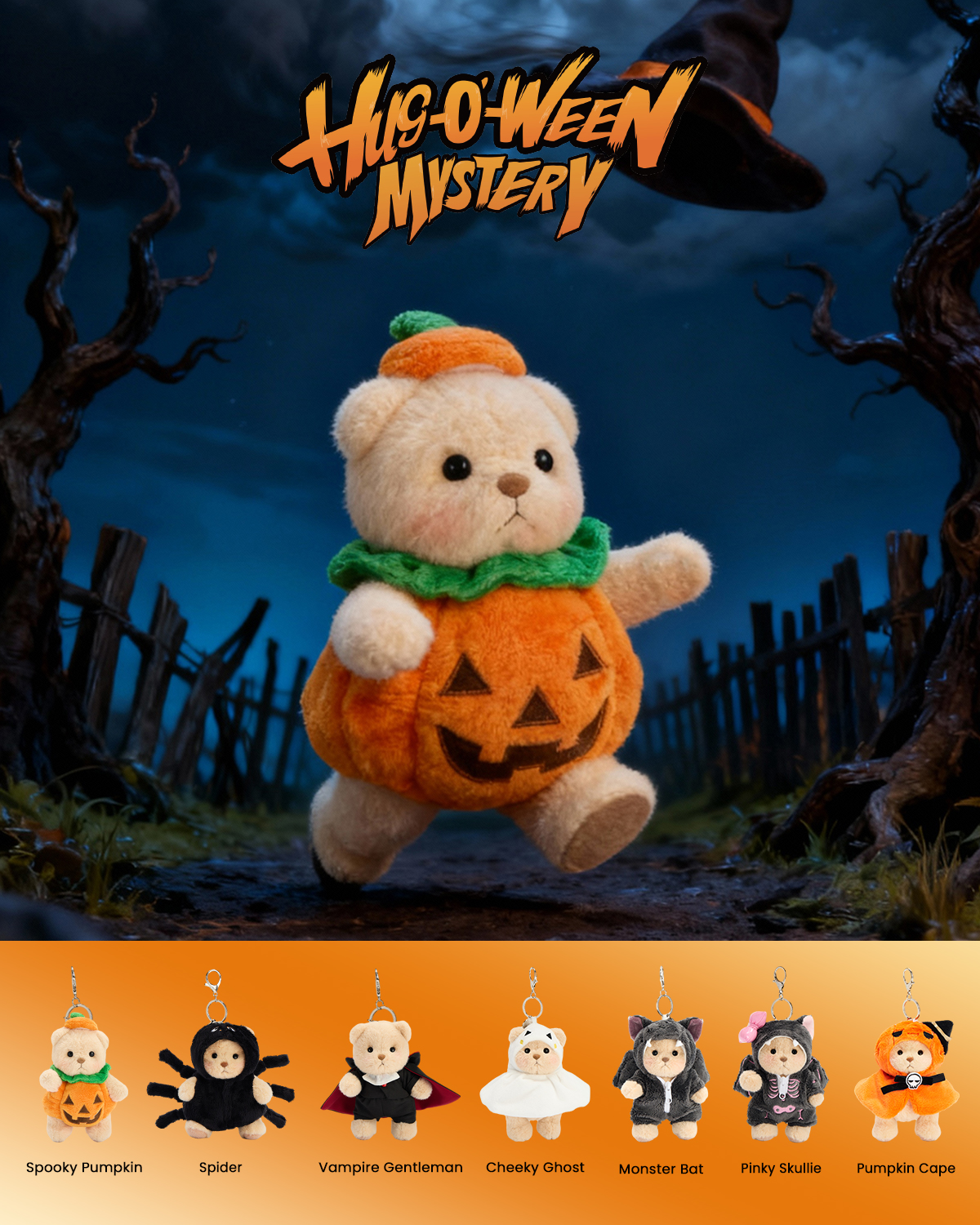 Getahug Hug-o'-Ween Series Mini Bear Plush Blind Box | Halloween Limited Edition 5.9 Inches Pendant Keychains Bag Charm Gifts