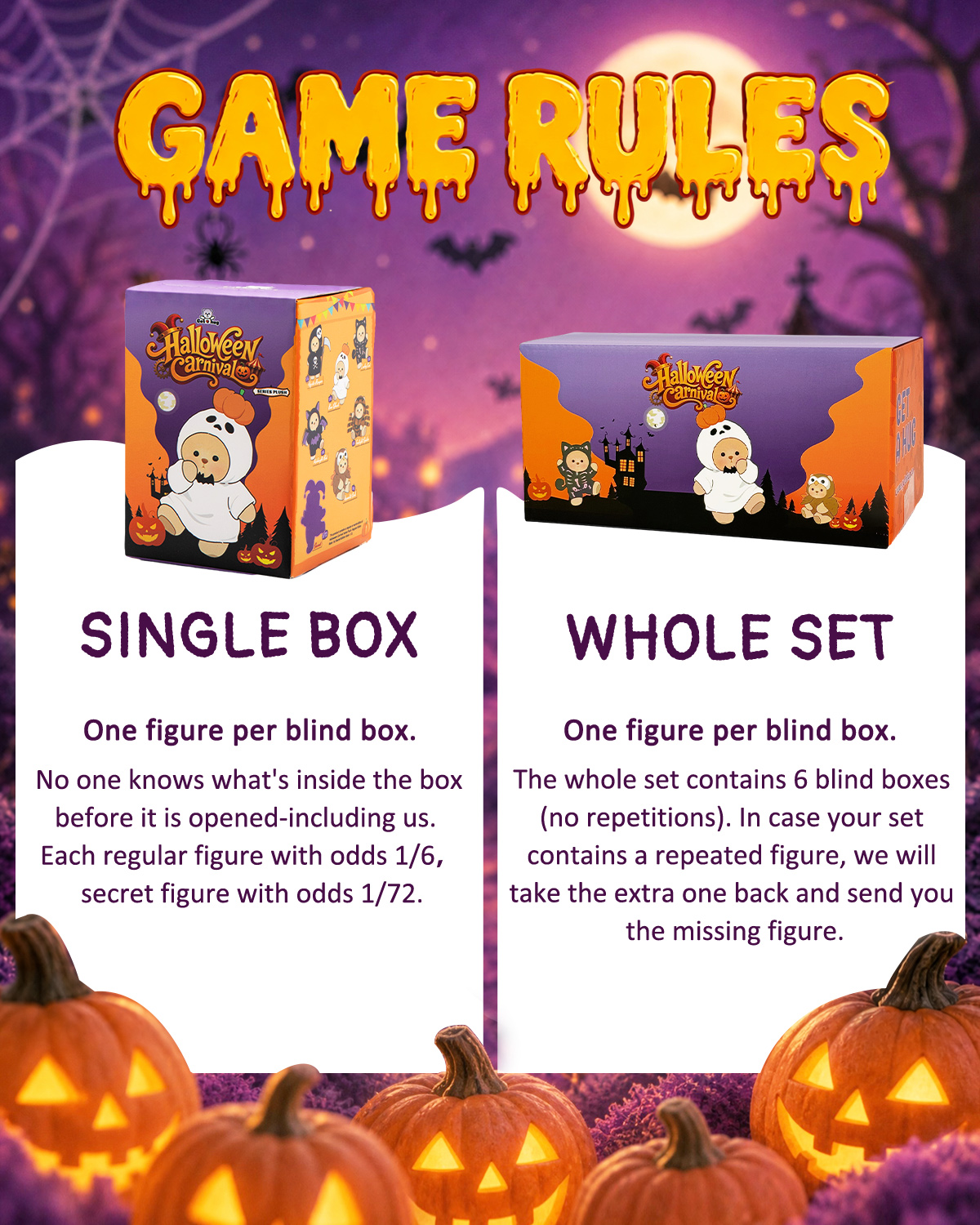 Getahug Halloween Carnival Series Mini Bear Plush Blind Box | 5.9 Inches Pendant Keychain Bag Charm Gift (Pre-sale)