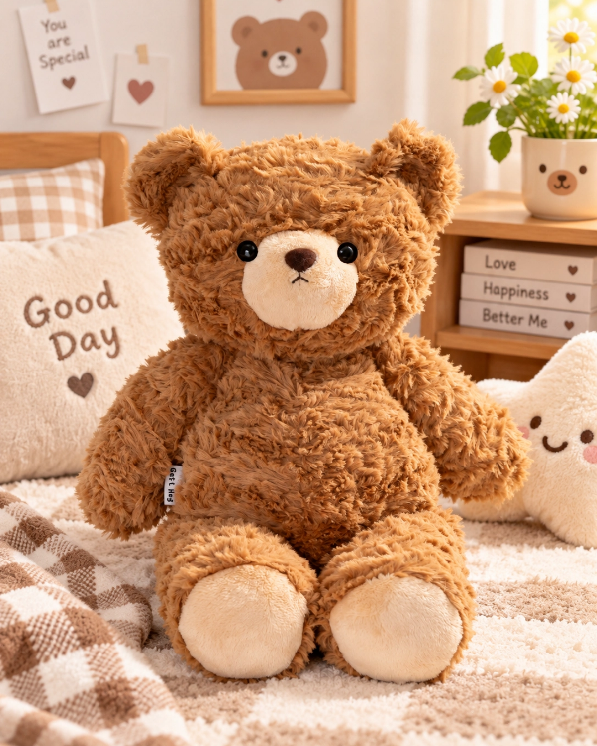 Getahug Running Brown Teddy Bear Plush | 14.96 Inches Soft Stuffed Animal Gift