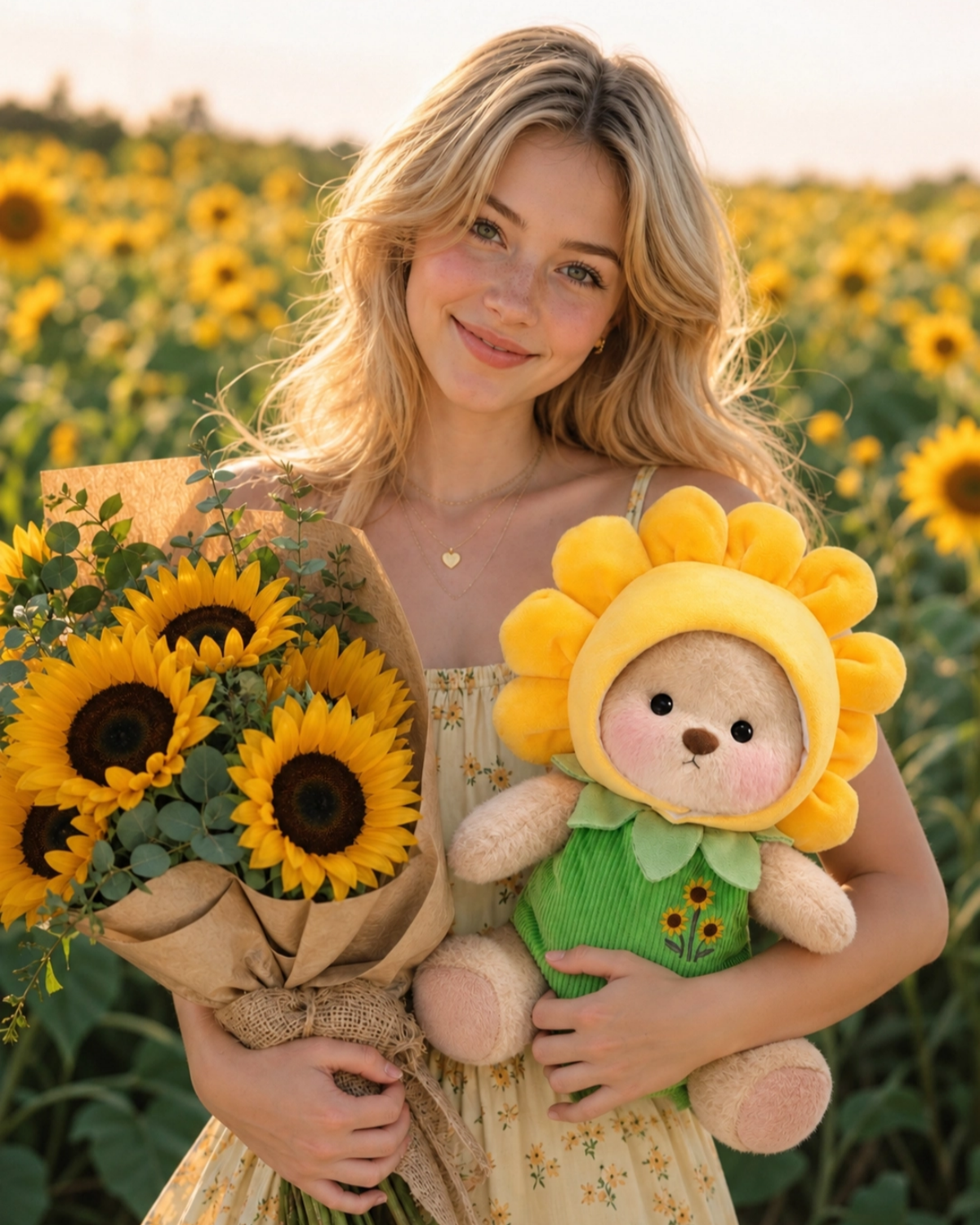 Getahug Sunflower Bear | Handmade Jointed Teddy Bear Stuffed Animal Gift