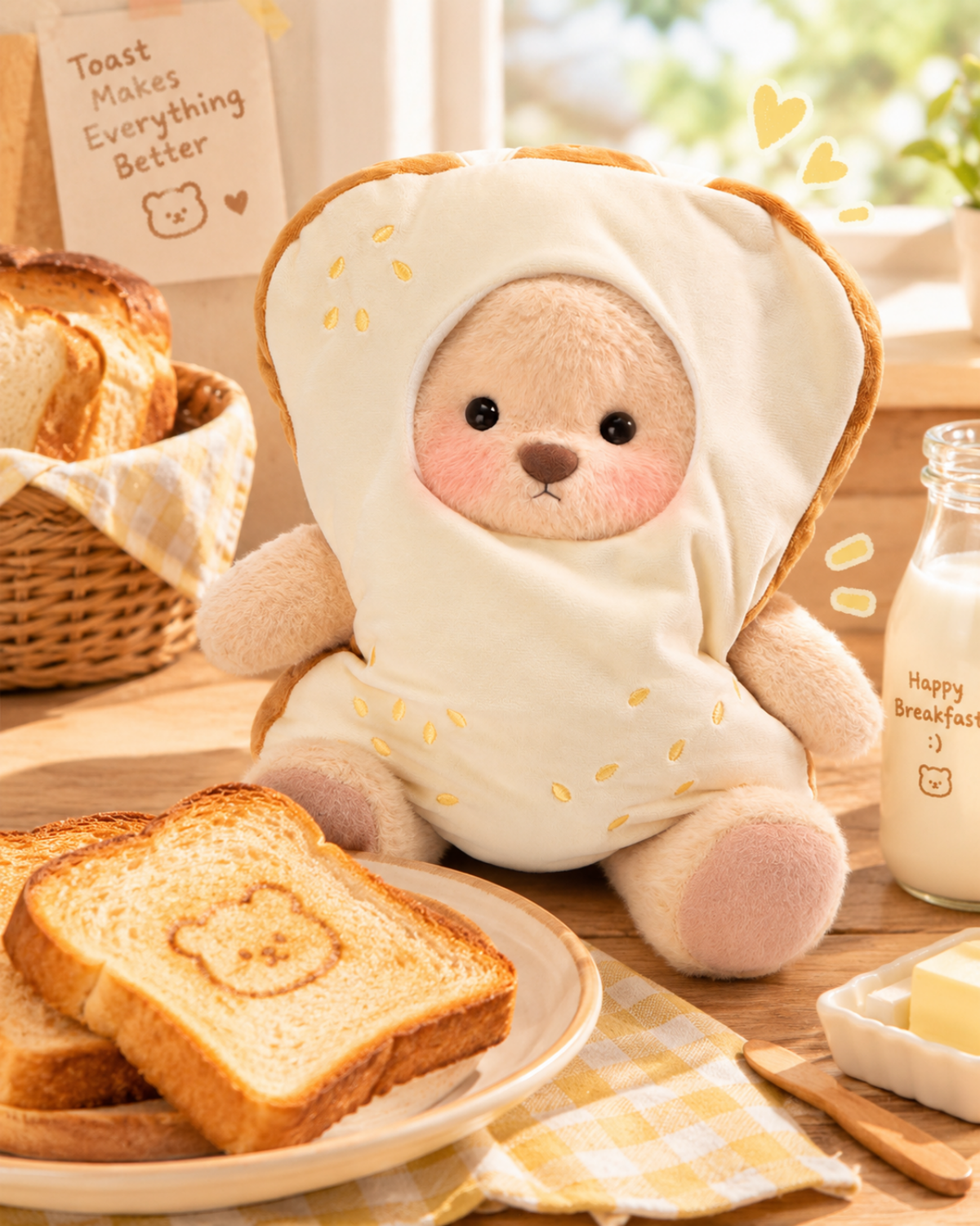 Getahug Toast Bear | Handmade Jointed Teddy Bear Stuffed Animal Gift