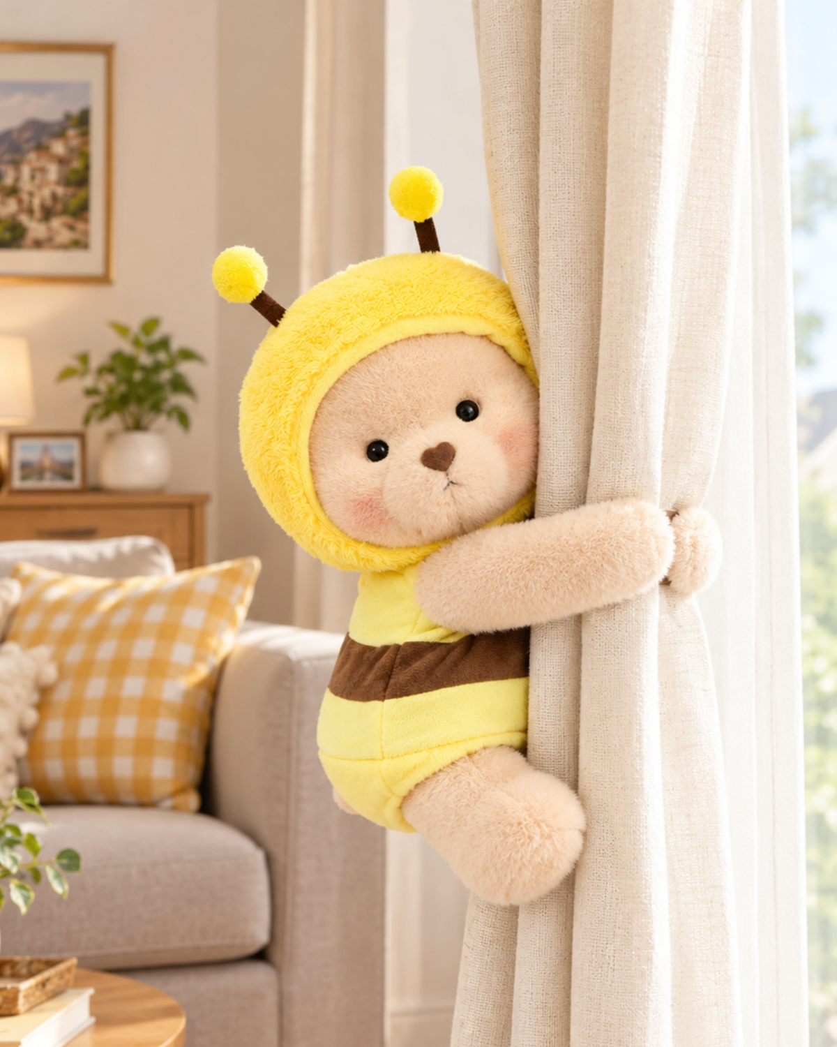 Getahug Honey Bee Magnetic Plush Bear | Handmade Jointed Stuffed Animal Gift