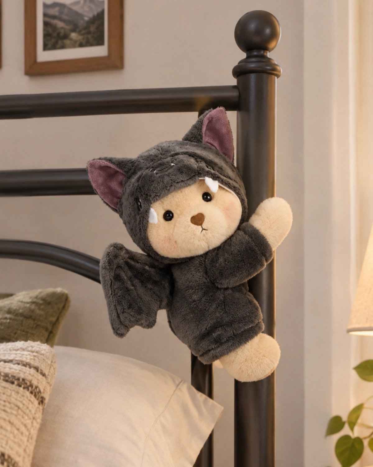 Getahug Halloween Monster Bat Bear with Magnetic Hands | Handmade Jointed Stuffed Animal Gift