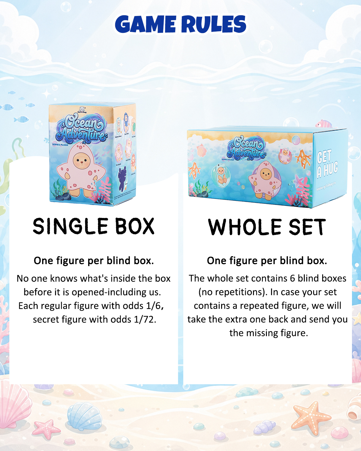 Getahug Ocean Adventure Series Plush Mini Bear Blind Box | 5.9 Inches Pendant Bag Charm Keychain Gift