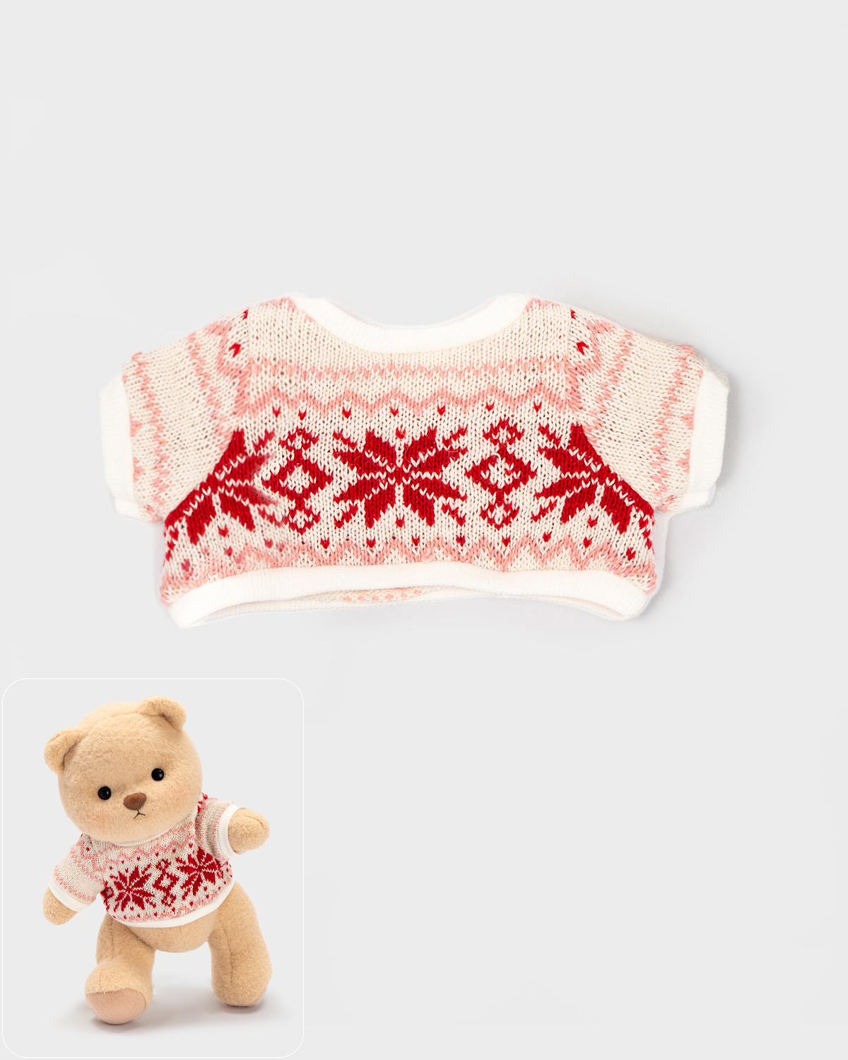 Christmas Snowflake Sweater (Outfit Only) | 12 Inches Teddy Bear Clothes
