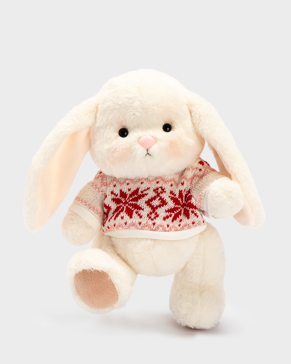Getahug Christmas Snowflake Sweater Bunny | Handmade Jointed Stuffed Animal Gift
