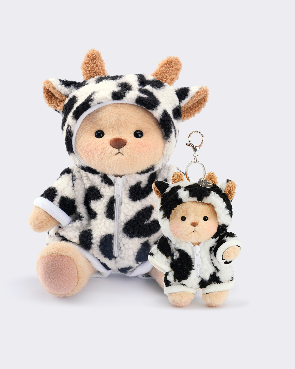Getahug Cute Cow Brown Bear with Mini Bear Bag Charm Gift Bundle