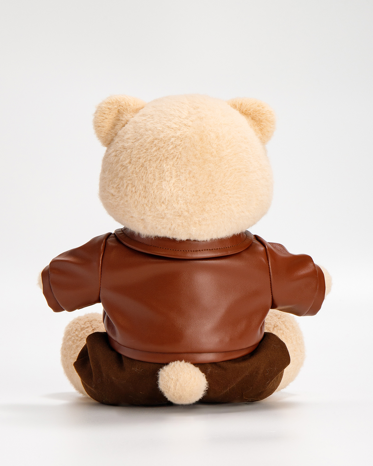 Getahug Brown Leather Jacket Bear | Handmade Jointed Stuffed Animal Gift
