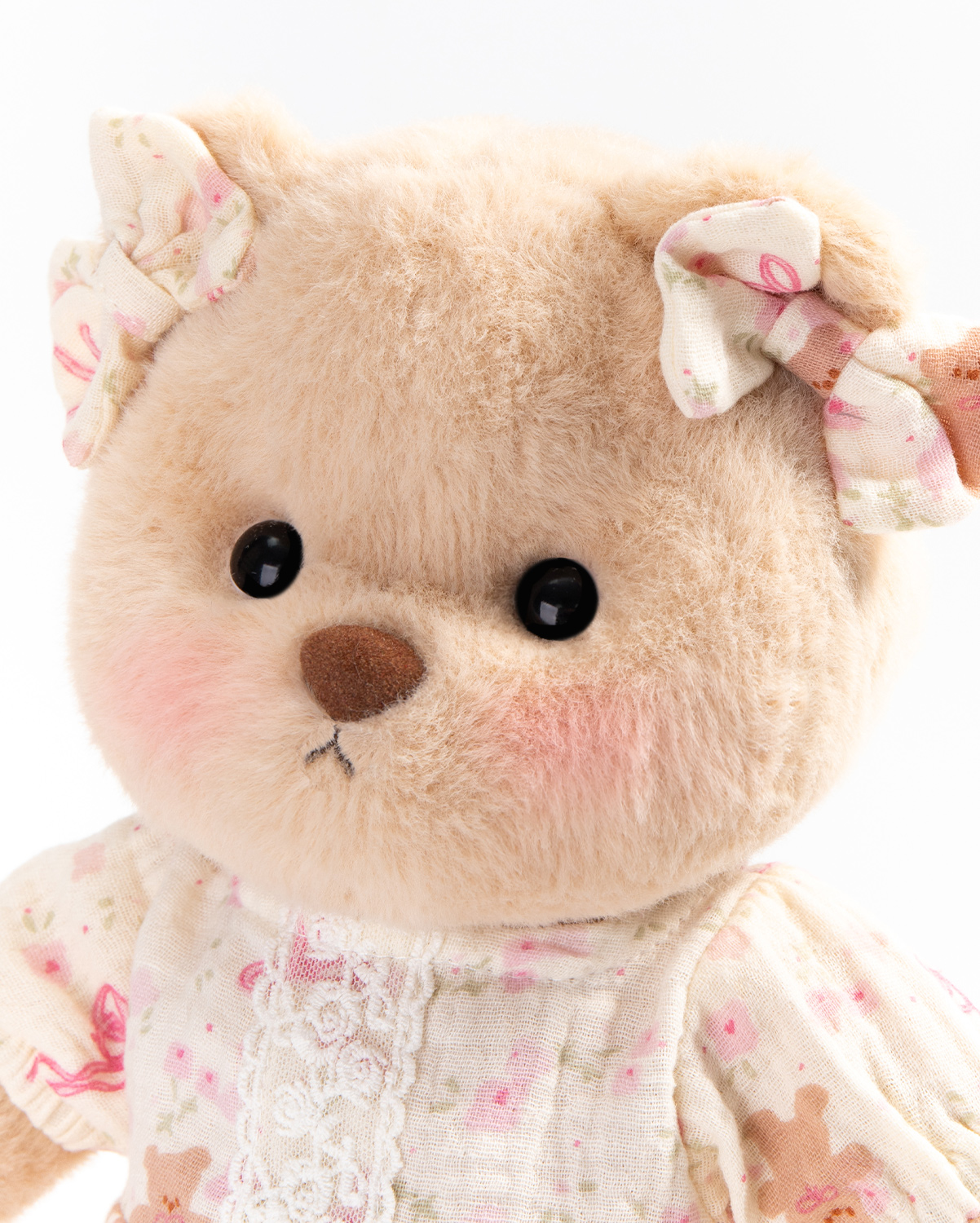 Getahug Pink Floral Lace Romper Bear | Handmade Jointed Teddy Bear Stuffed Animal Gift