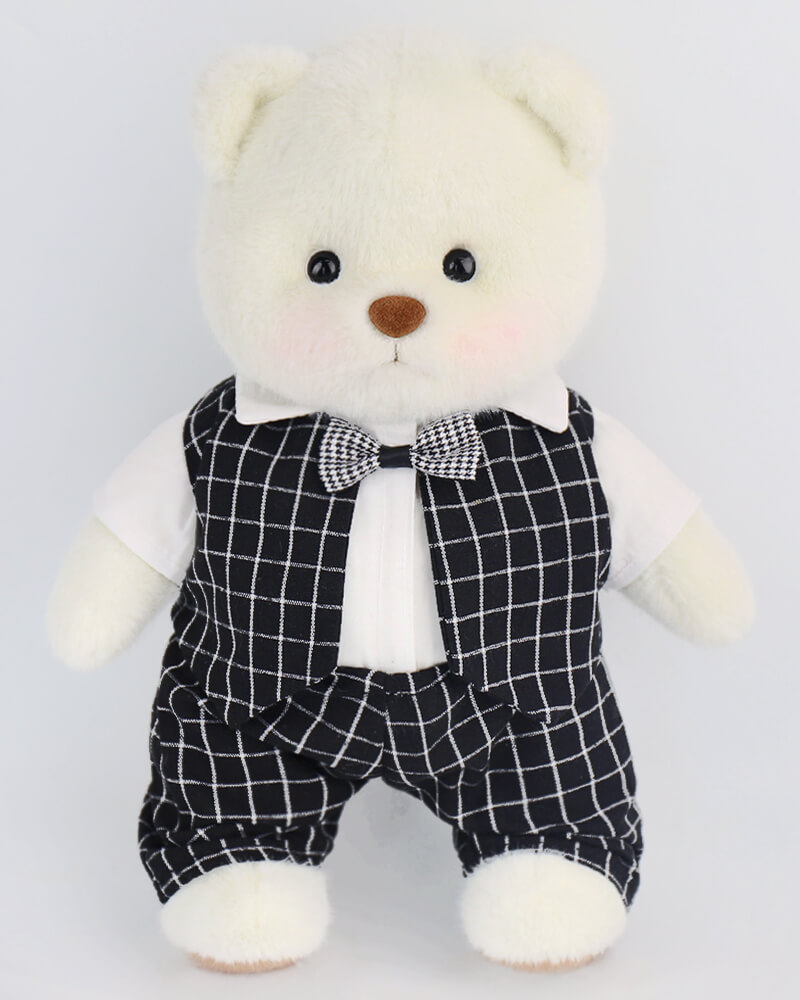 Gentleman Plaid Suit Wedding Groom Bear | Handmade Jointed Teddy Bear Gift-Getahug