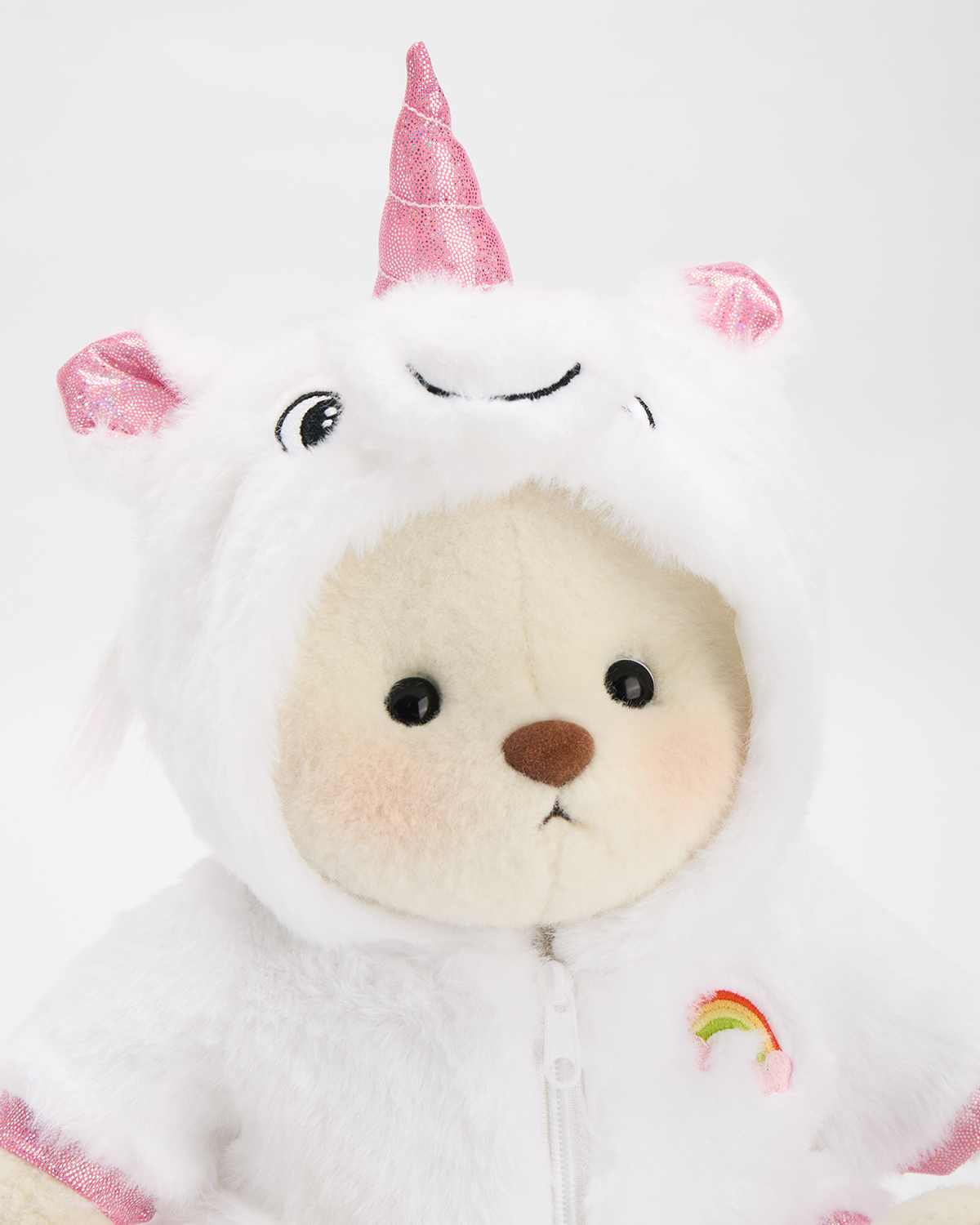 Getahug White Unicorn Bear | Handmade Jointed Stuffed Animal Gift