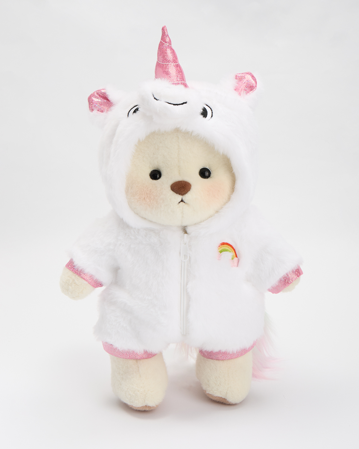 Getahug White Unicorn Bear | Handmade Jointed Stuffed Animal Gift