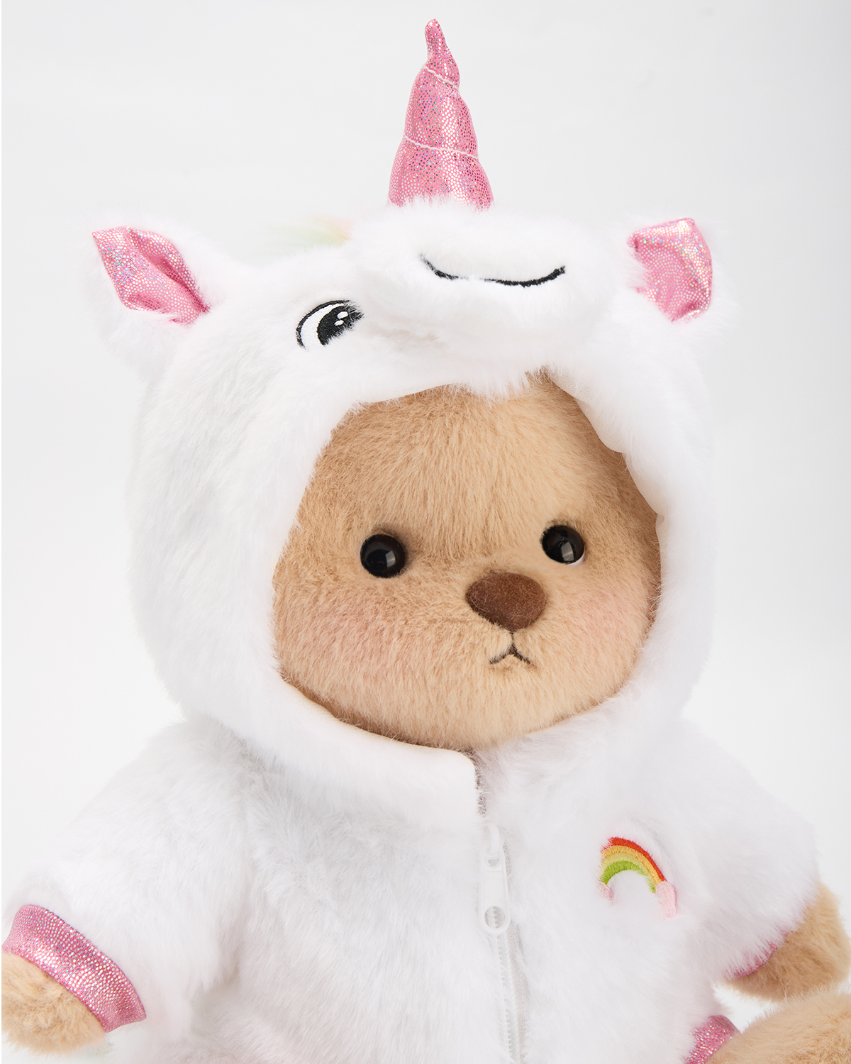 Getahug White Unicorn Bear | Handmade Jointed Stuffed Animal Gift