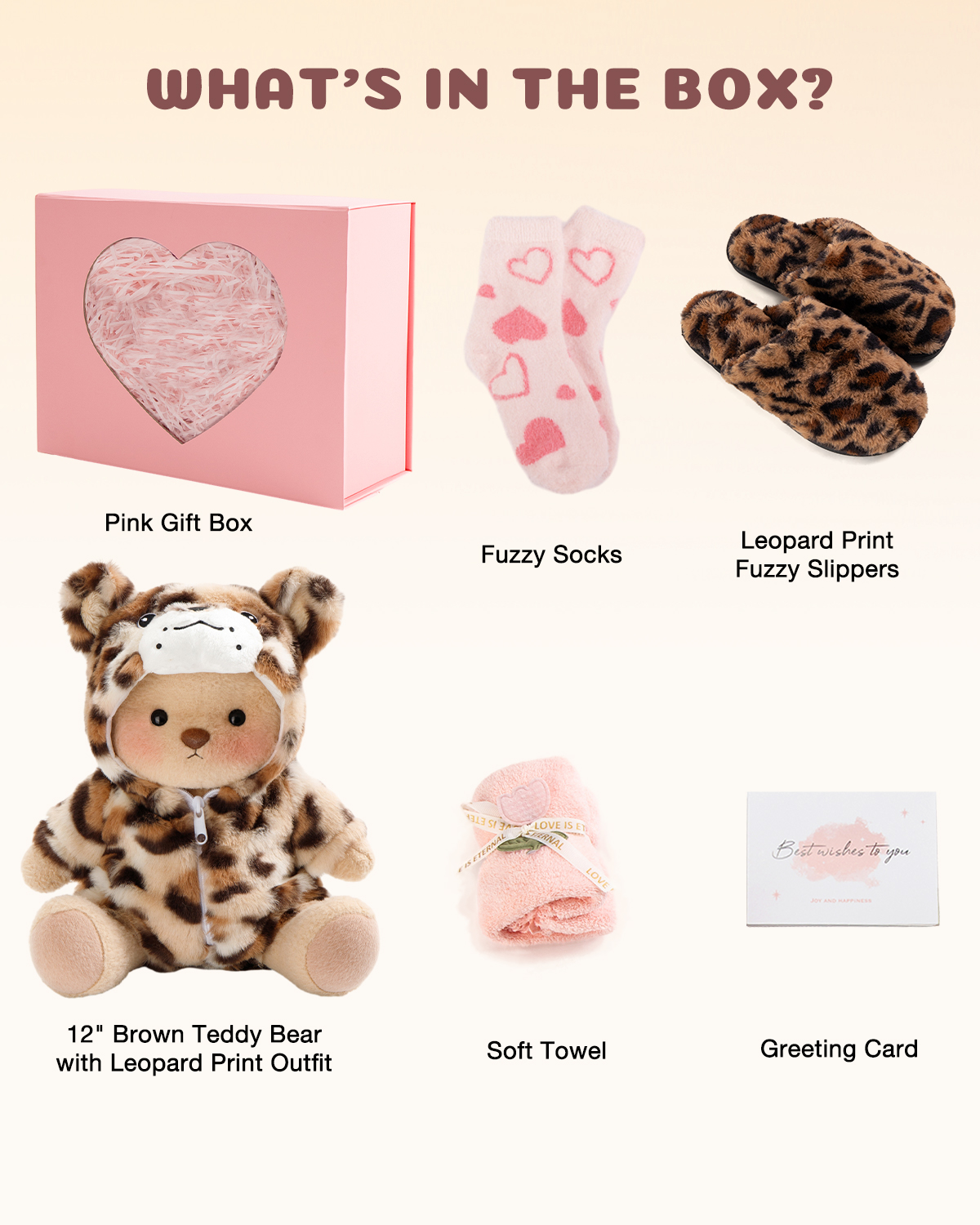 Getahug Leopard Cuddle Teddy Bear Gift Box | Handmade Jointed Stuffed Animal Birthday Anniversary Gift