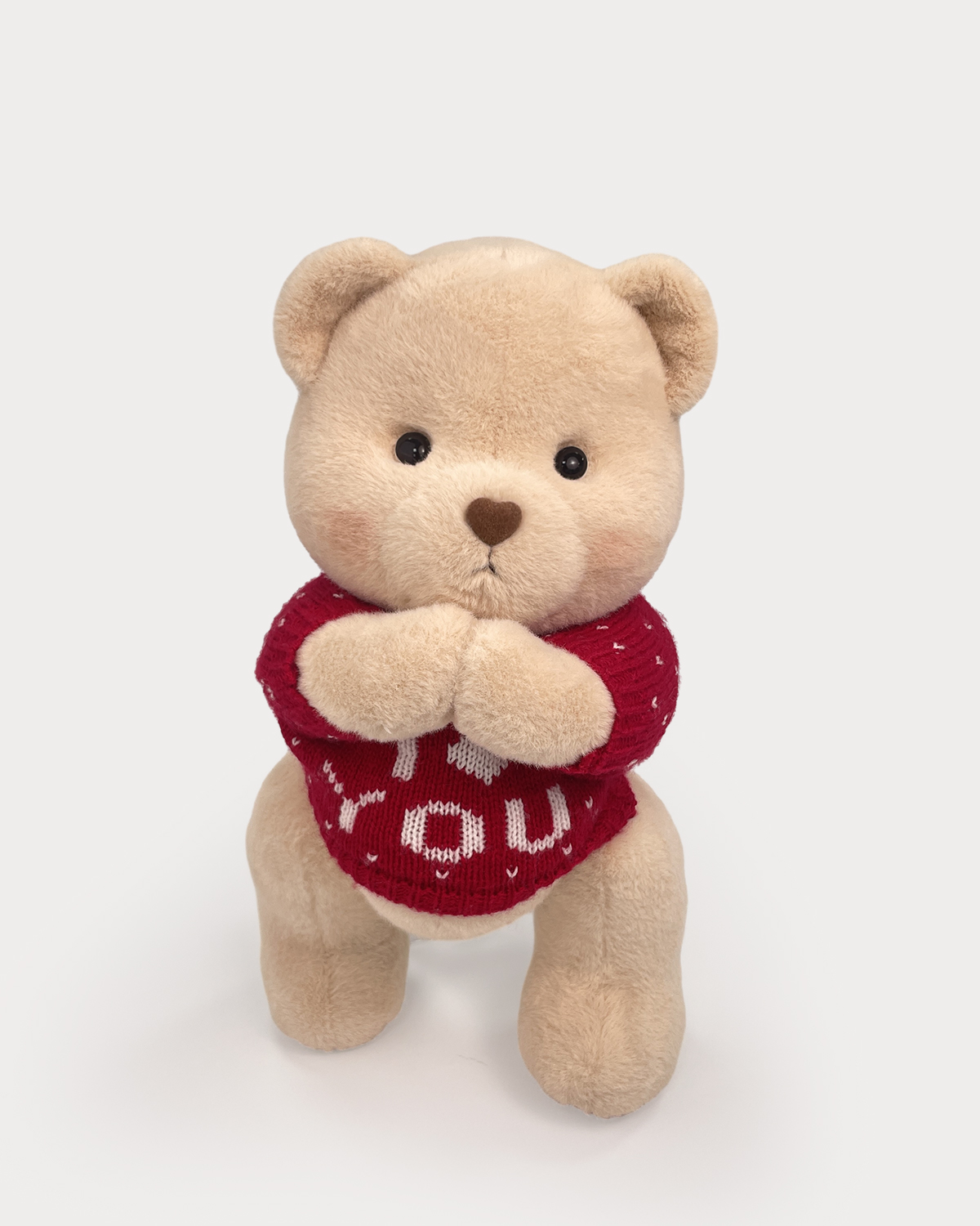 Getahug Love Red Sweater Magnetic Bear | Handmade Jointed Stuffed Animal Gift