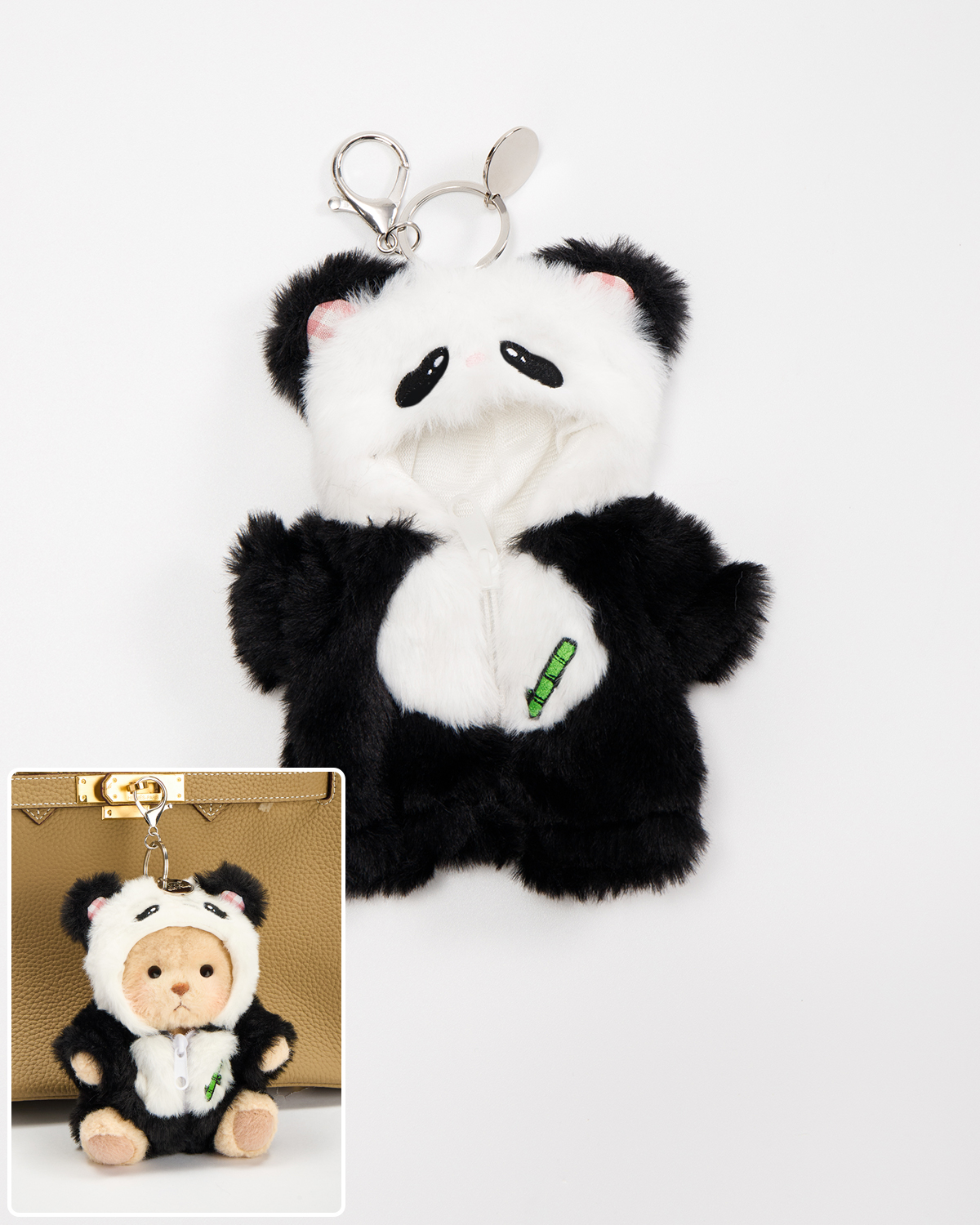 Getahug Adorable Panda Mini Bear Keychain | 5.9 Inches Stuffed Animal Bag Charm Handmade Gift