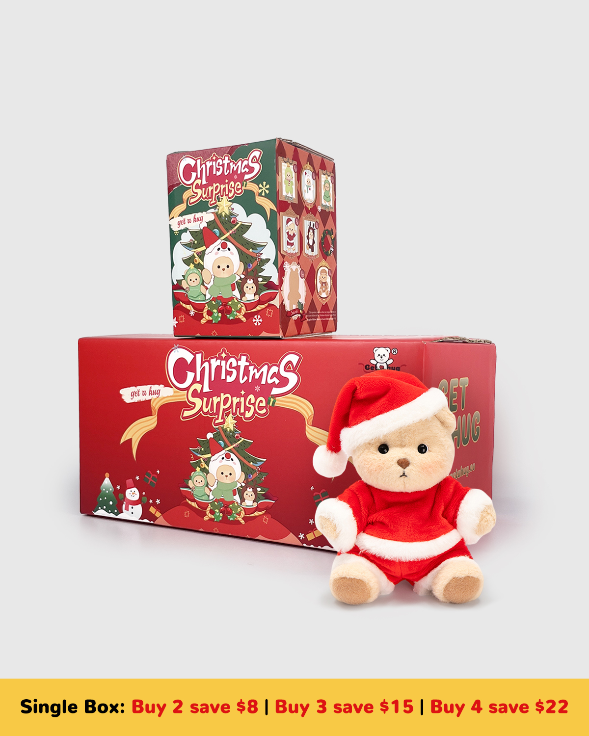 Getahug Christmas Series Mini Bear Blind Box | Christmas Limited Edition 5.9 Inches Plush Pendant Keychains Bag Charm Gifts