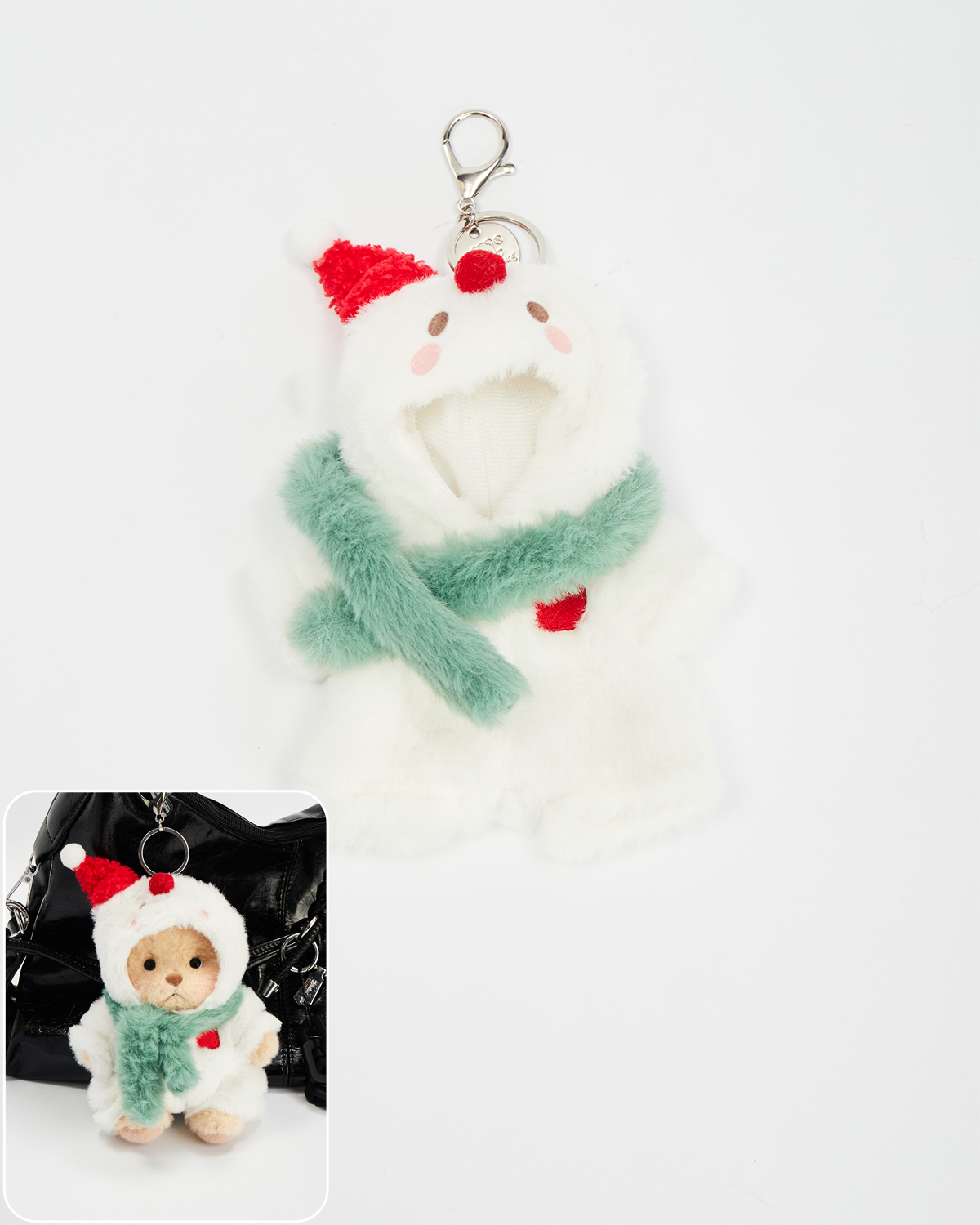 Getahug Snowman Mini Bear | 5.9 Inches Stuffed Animal Bag Charm Keychains Christmas Gift