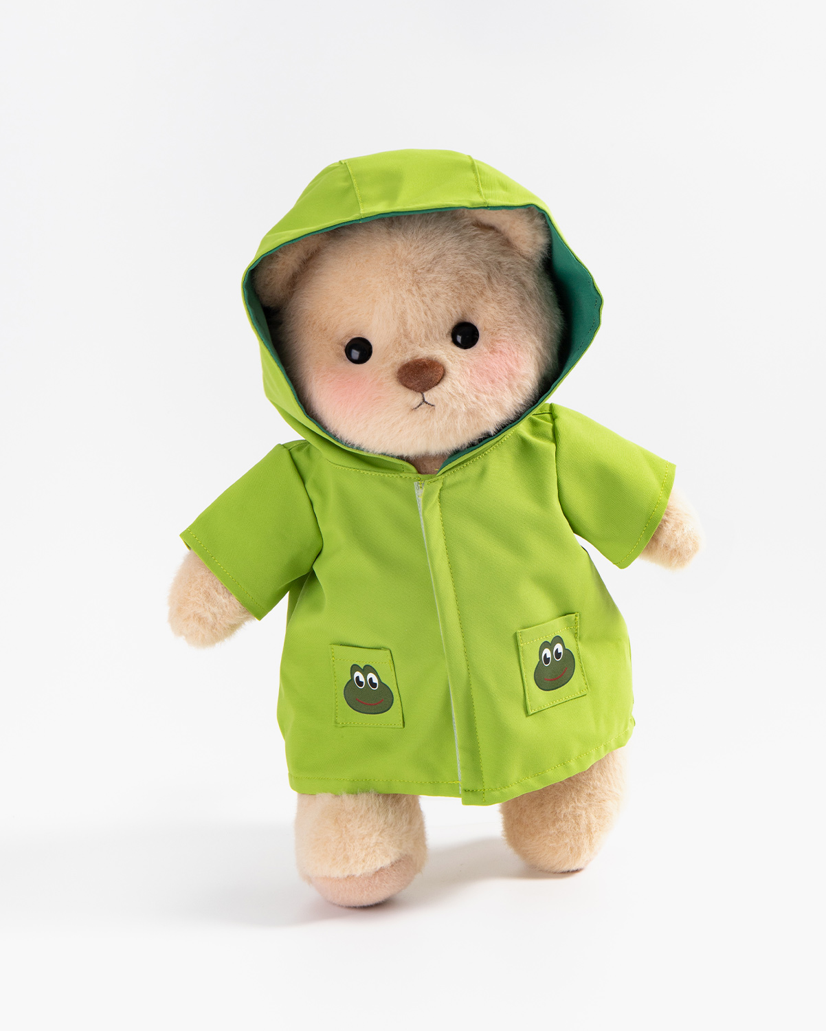 Getahug Frog Hooded Raincoat Bear | Handmade Jointed Teddy Bear Stuffed Animal Gift