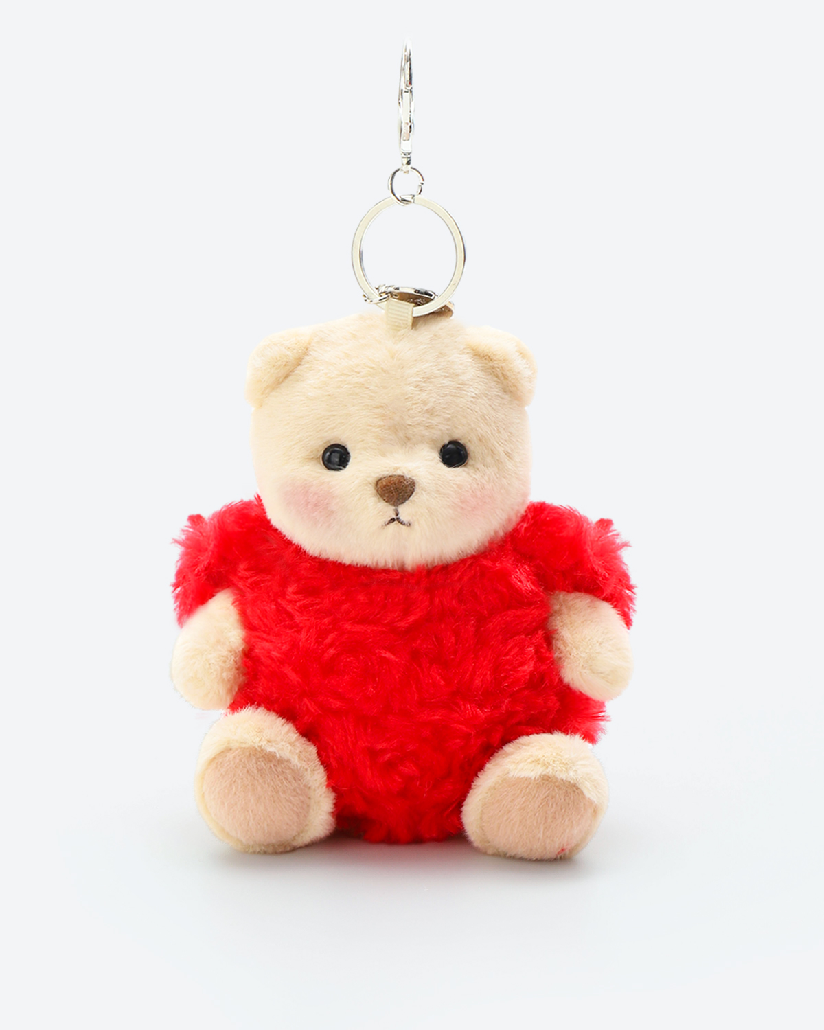 Getahug Fluffy Love Heart Mini Bear | 5.9 Inches Plush Bag Charm Stuffed Keychain Valentine Gift