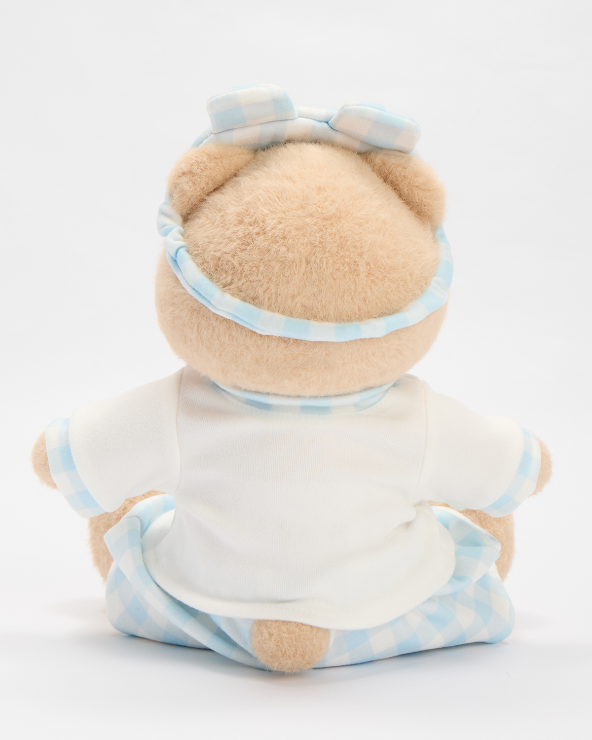 Getahug Blue and White Plaid Pajamas Bear | Handmade Jointed Stuffed Animal Gift