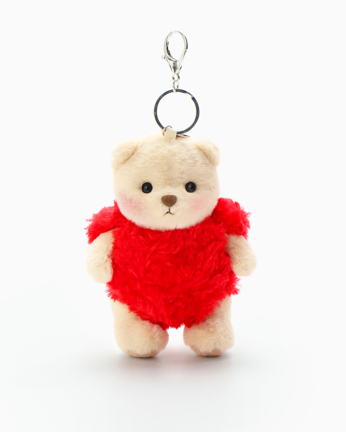 Getahug Fluffy Love Heart Mini Bear | 5.9 Inches Plush Bag Charm Stuffed Keychain Valentine Gift