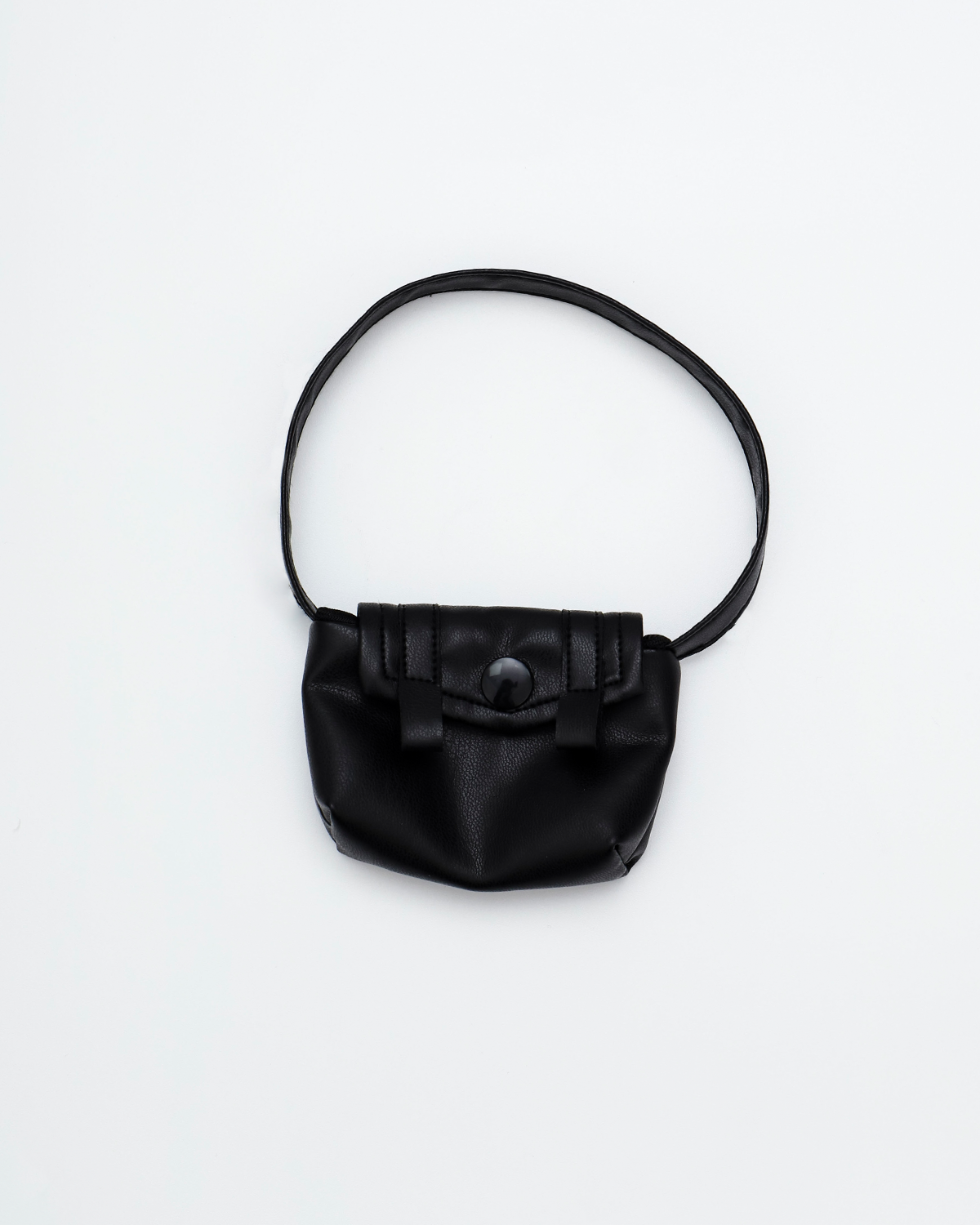 Black Leather Crossbody Bag | Accessories Suitable for 12 Inches Stuffed Animals