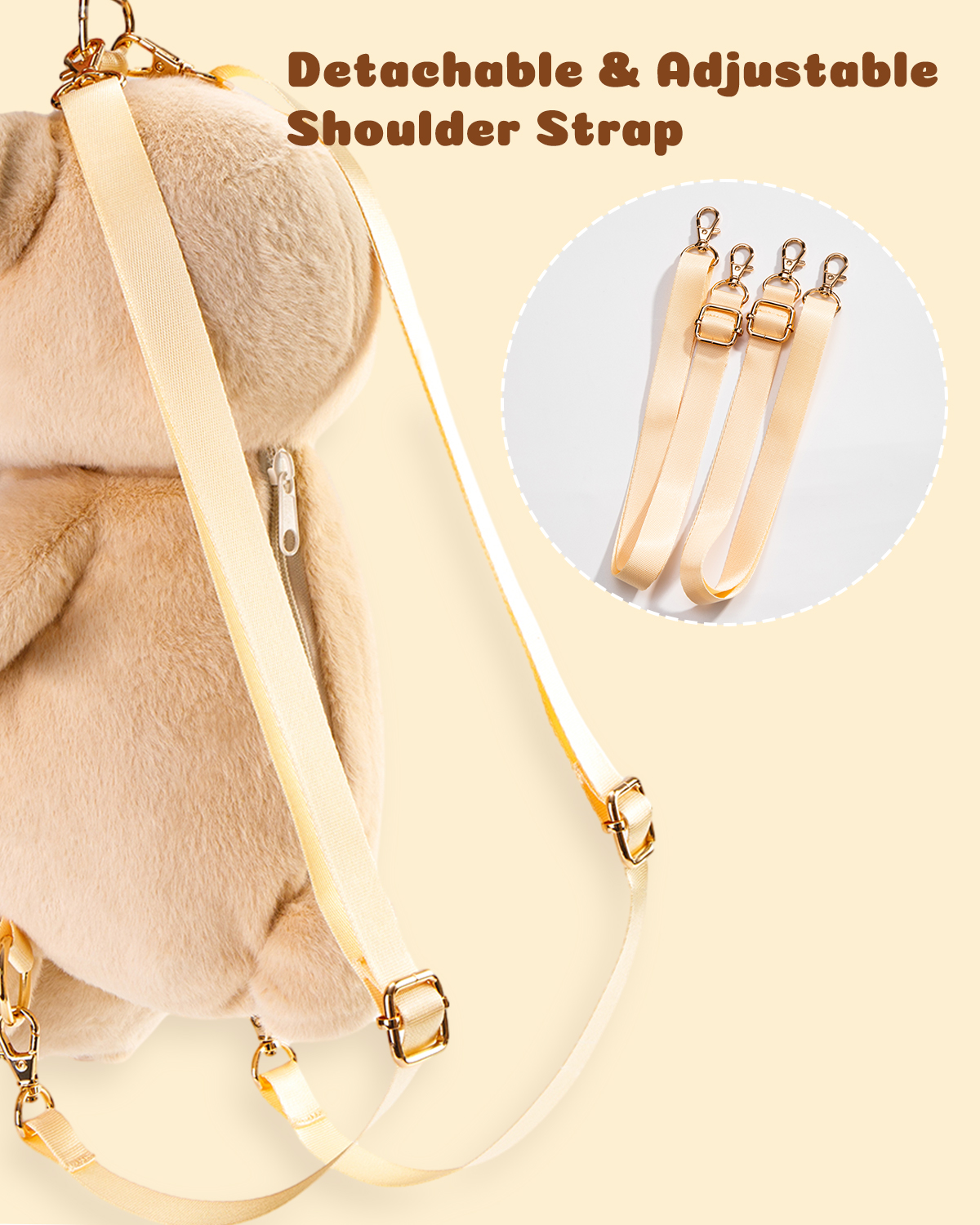 Getahug Billy Bear Backpack | Soft Teddy Bear Bag for Travel & Daily Use