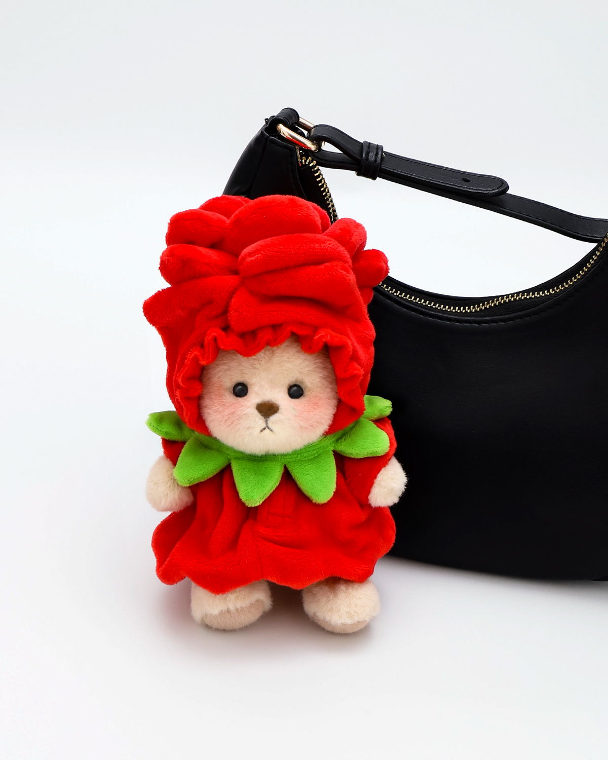 Getahug Romantic Red Rose Mini Bear | 5.9 Inches Plush Bag Charm Stuff