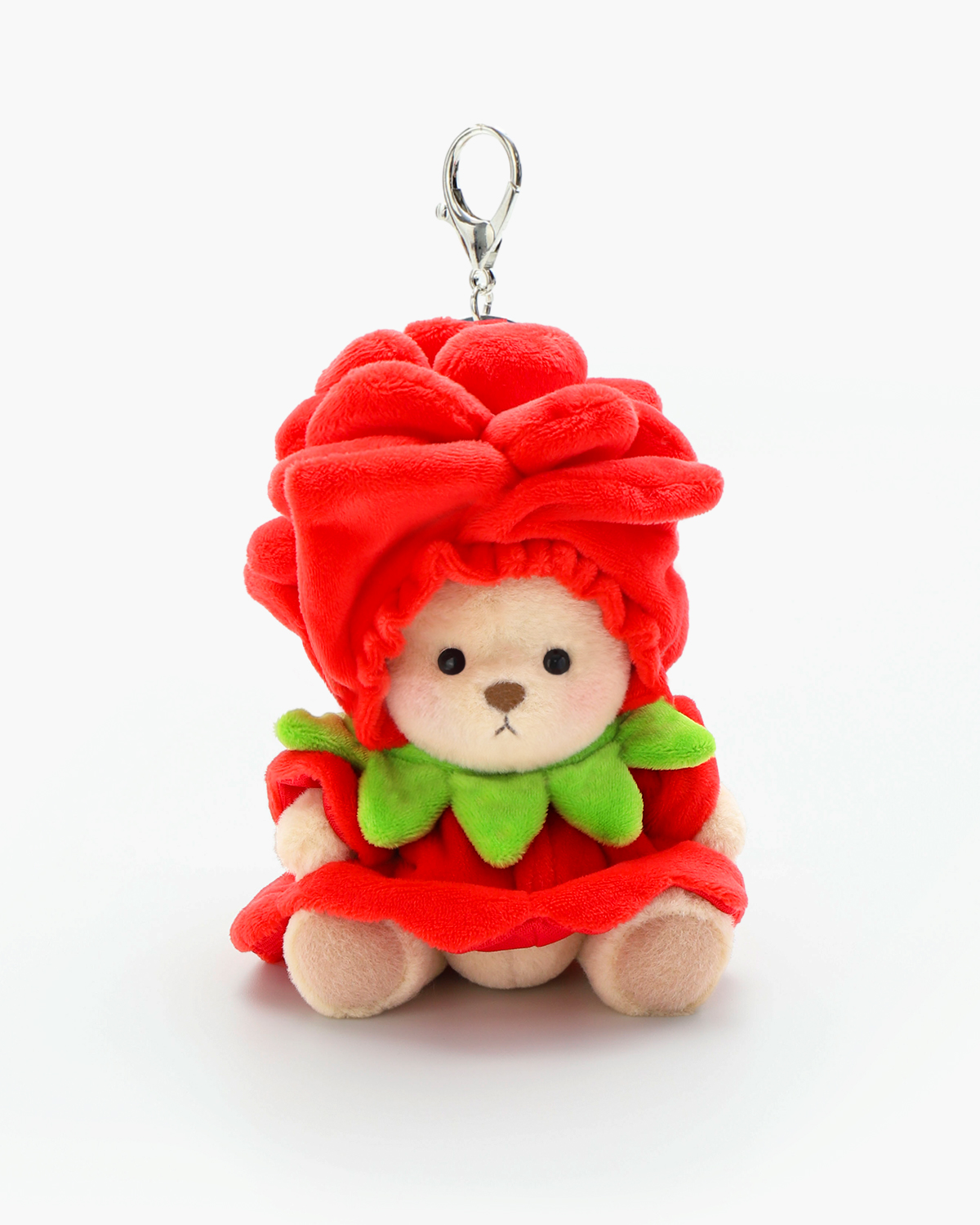 Getahug Romantic Red Rose Mini Bear | 5.9 Inches Plush Bag Charm Stuff