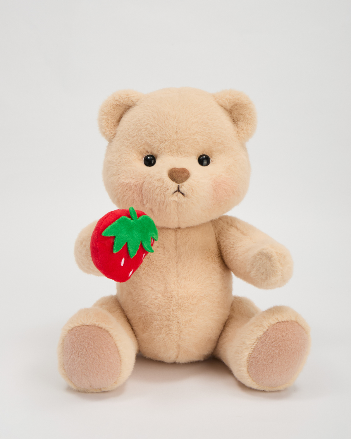 Getahug Bella the Brown Teddy Bear with Magnetic Strawberry | Handmade Jointed Stuffed Animal Gift