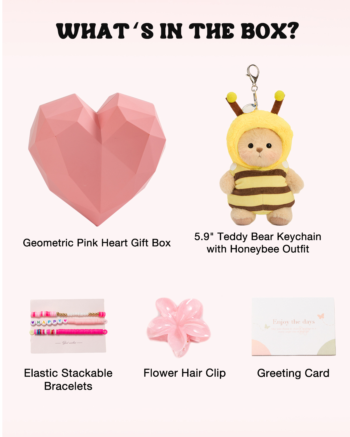 Getahug Honey Bee Teddy Bear Keychain Gift Box | Handmade Jointed Stuffed Animal Gift for Girls