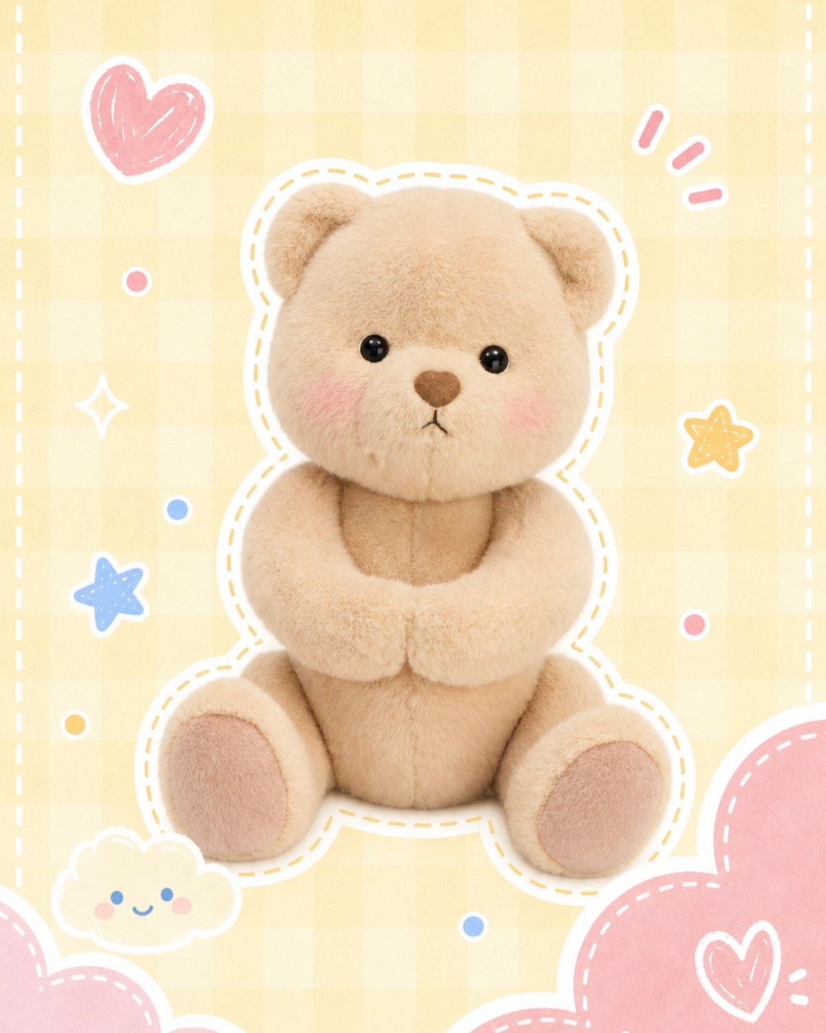 Getahug Bella the Brown Magnetic Plush Teddy Bear with Hands | Handmade Jointed Stuffed Animal Gift