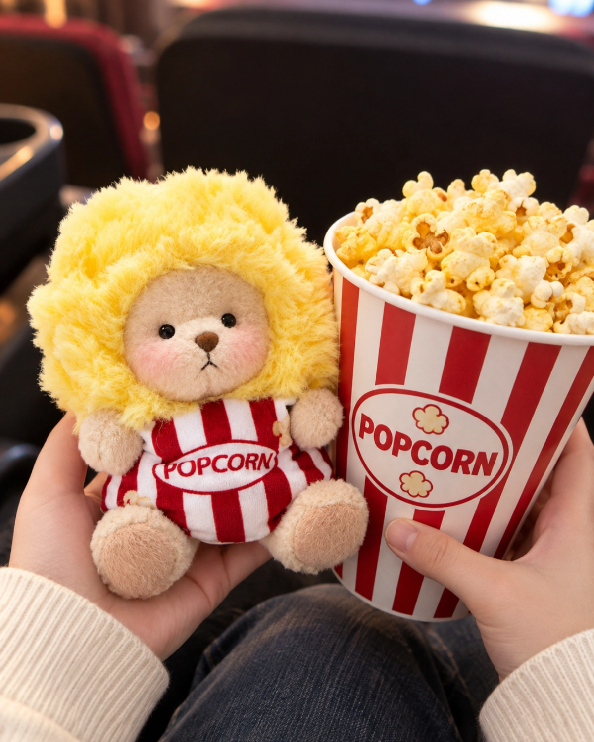 Getahug Popcorn Mini Bear Keychain | 5.9 Inches Plush Bag Charm Stuffed Animal Gift