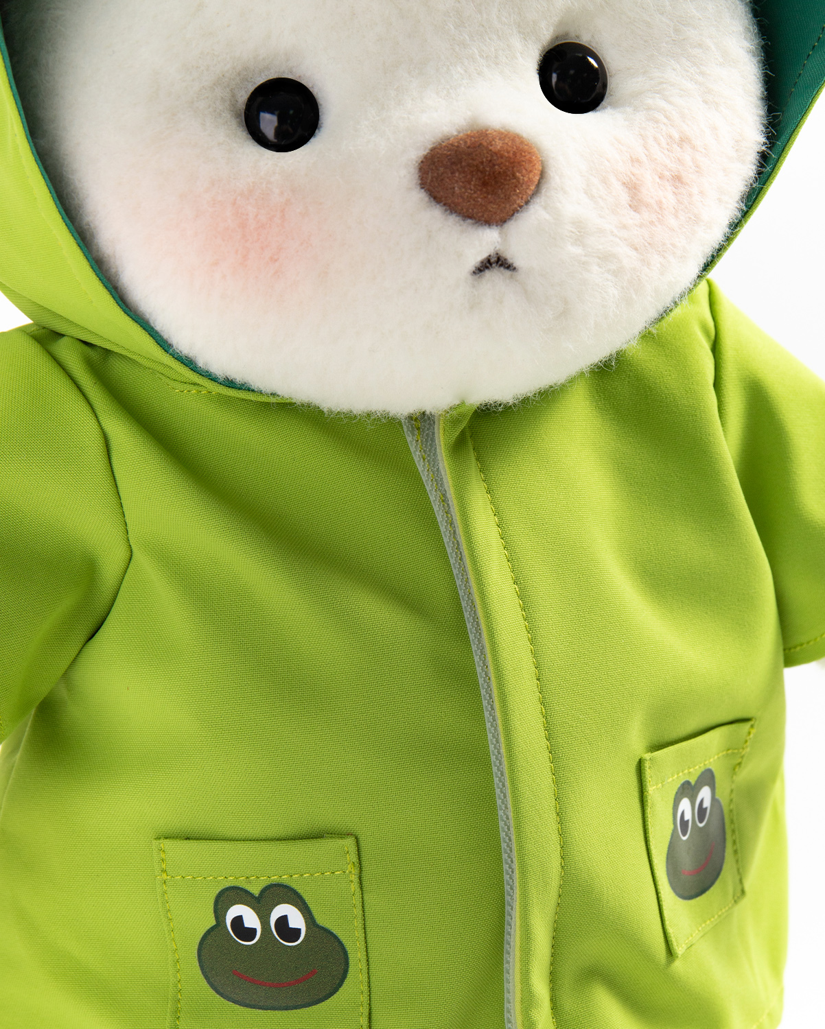 Getahug Frog Hooded Raincoat Bear | Handmade Jointed Teddy Bear Stuffed Animal Gift