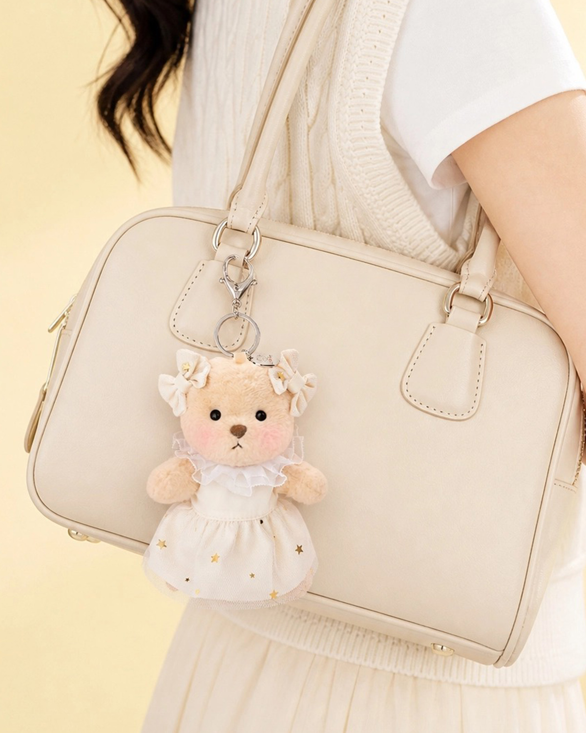 Getahug Star Moon Tulle Dress Mini Bear Keychain | 5.9 Inches Plush Bag Charm Stuffed Animal Gift
