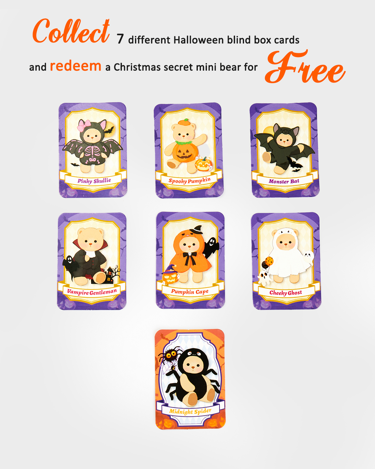 Getahug Hug-o'-Ween Series Mini Bear Blind Box | Halloween Limited Edition 5.9 Inches Plush Pendant Keychains Bag Charm Gifts