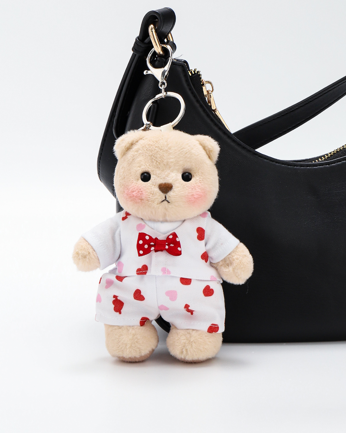 Getahug Couple Cupid Mini Bears Gift Bundle | 5.9 Inches Plush Bag Cha
