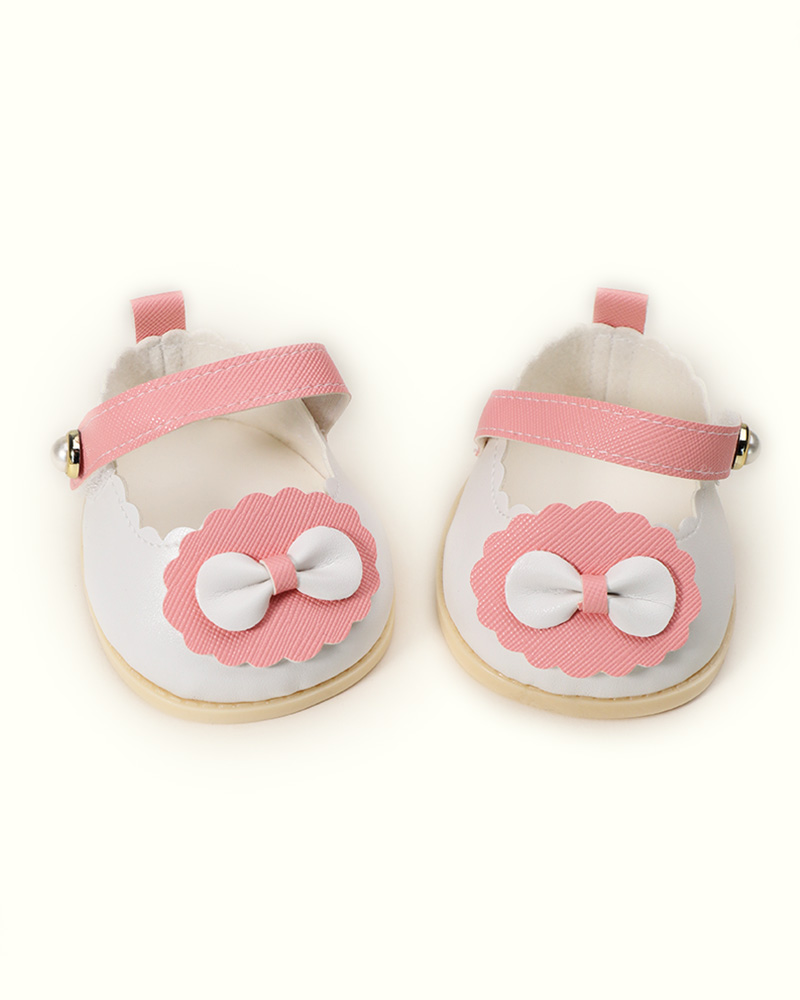 Pink And White Bow Shoes | Teddy Bear Clothes