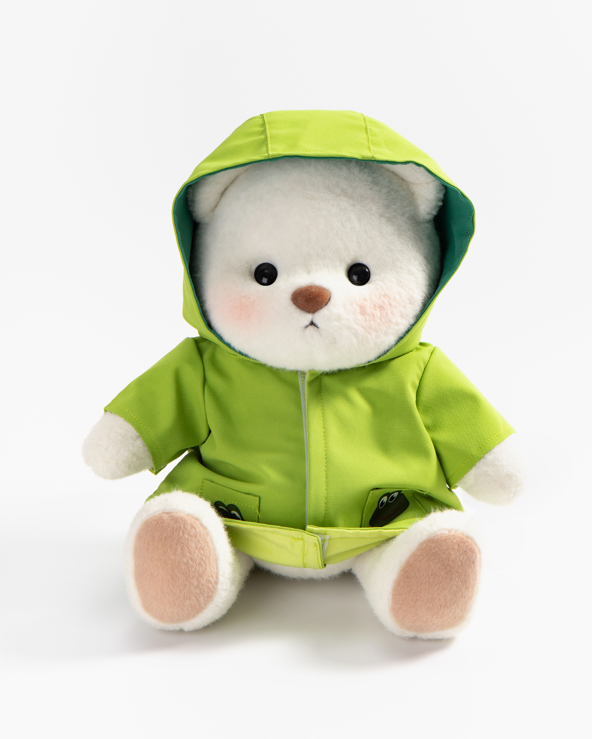 Getahug Frog Hooded Raincoat Bear | Handmade Jointed Teddy Bear Stuffed Animal Gift
