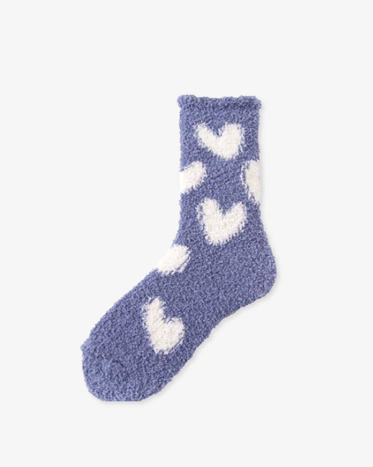 Fluffy Blue Heart Socks