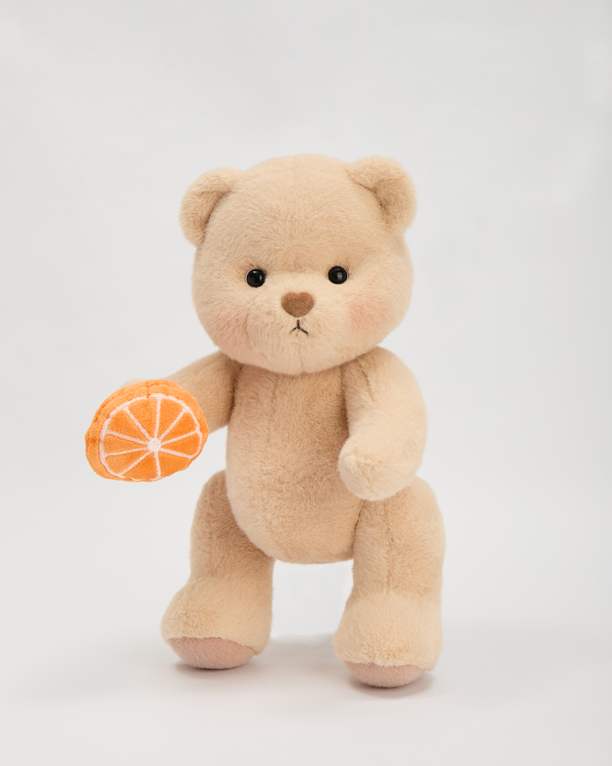 Getahug Brown Teddy Bear with Magnetic Orange | Handmade Jointed Stuffed Animal Gift