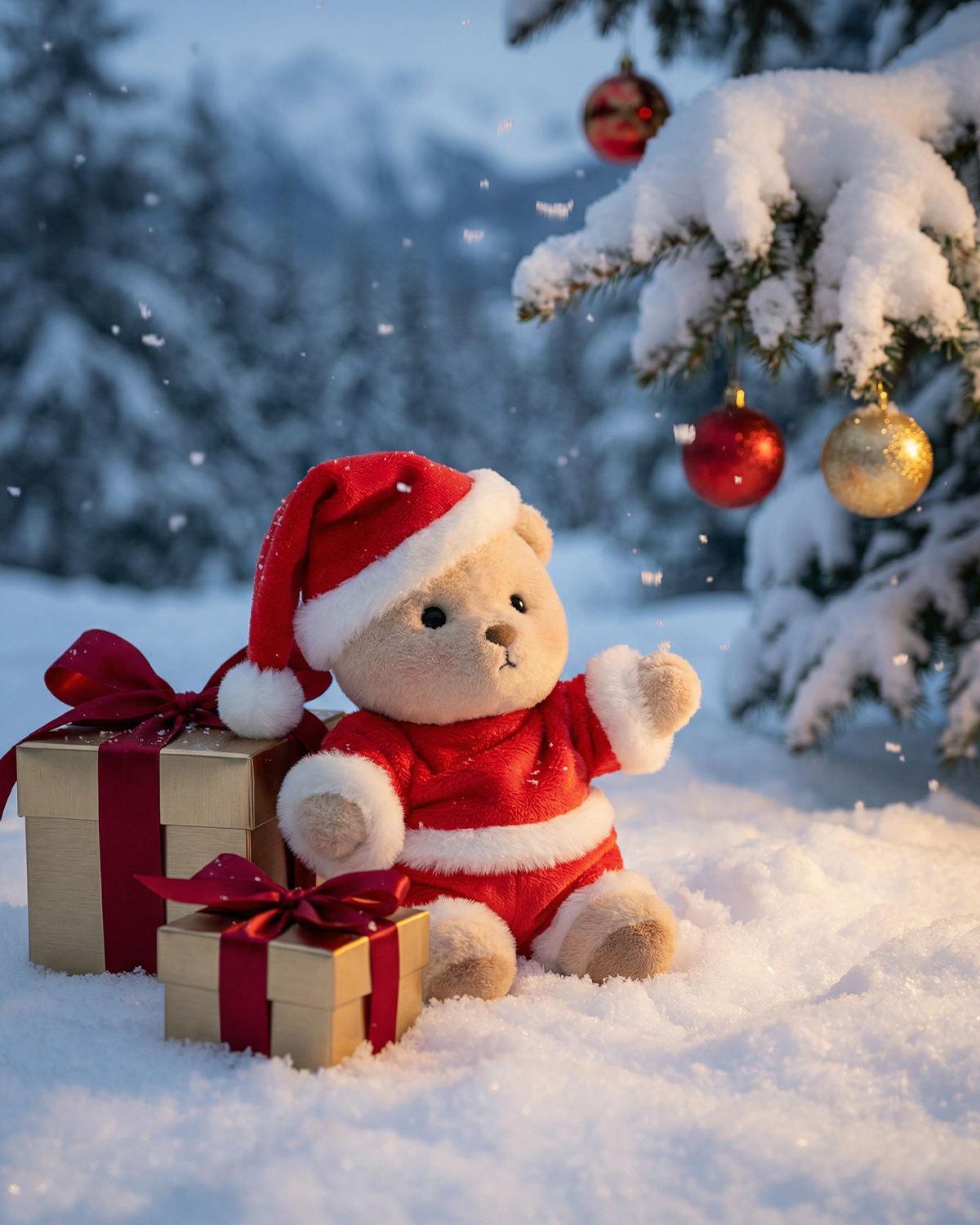 Getahug Santa Claus Mini Bear | 5.9 Inches Stuffed Animal Bag Charm Keychains Christmas Gift